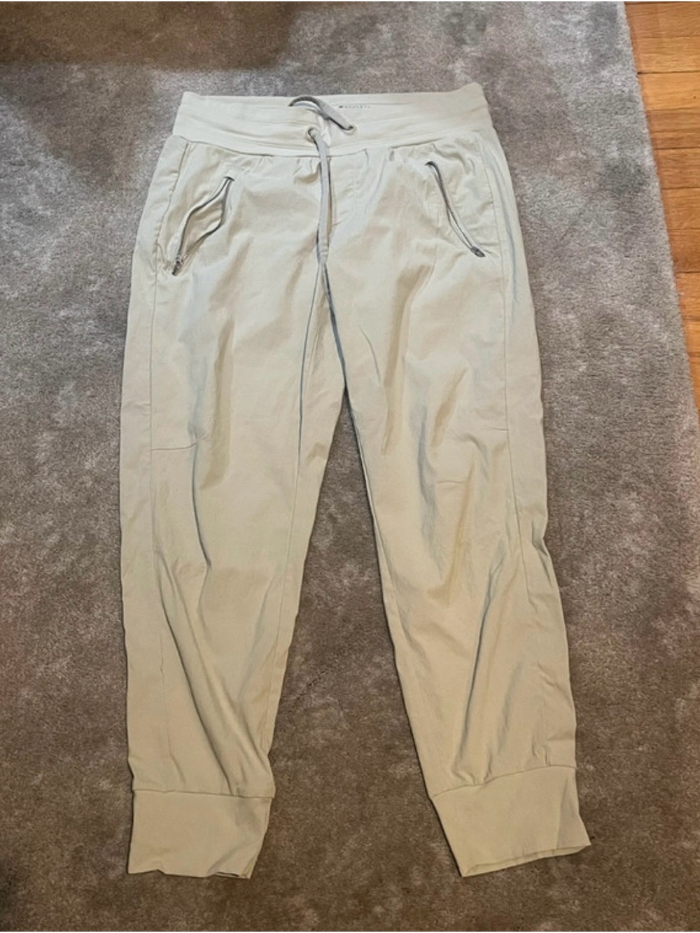 Women’s Light Beige Jogger Pants - Casual Drawstring Trousers